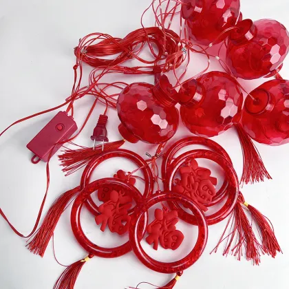 Chinese Knot Red Lantern LED String Lights for Chinese New Year and Christmas Decoration