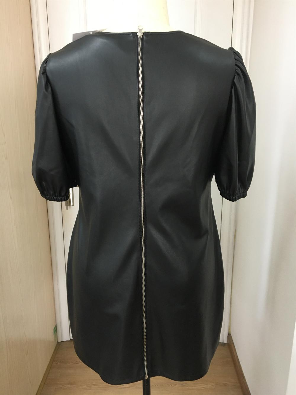 Plus Size Faux Leather Dress