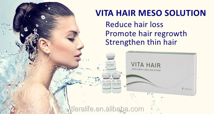 Dermeca Vita Hair 5ml * 5Vials / Box Mesotherapie Cocktails Injizierbarer HA-Serum Anti-Haarausfall-Lösung Hyaluronsäure Meso Haarwachstumsprodukte Behandlung für Salon