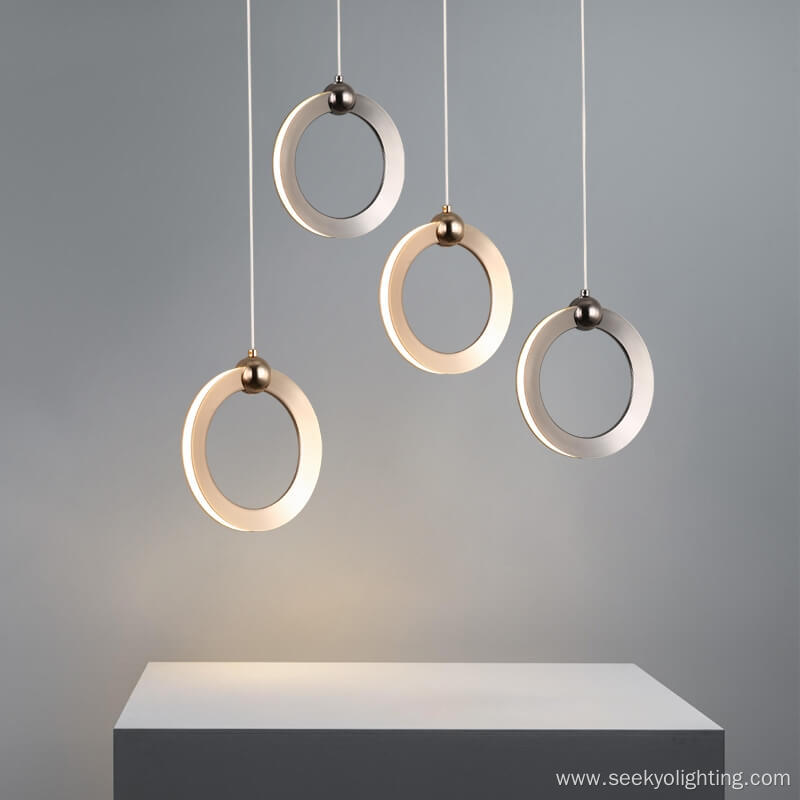 Vertical ring 360° luminous led small pendant light