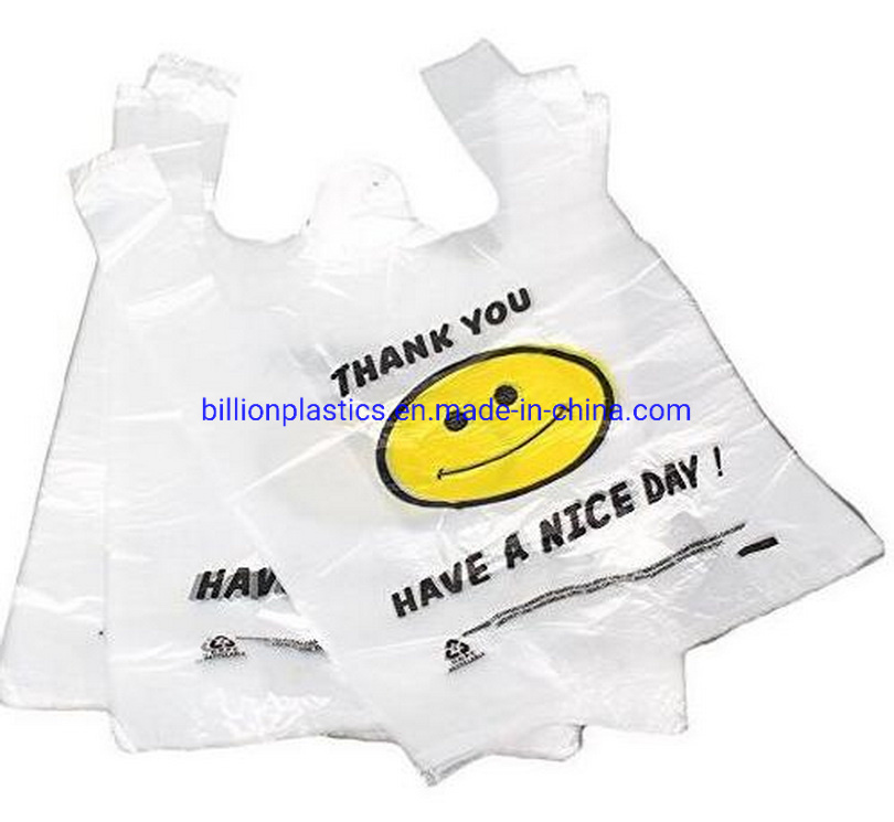 Supermarket Cheap Big Plastic T Shirt Shopping Bags with Custom Logo