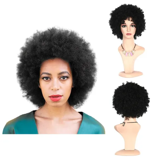 Low Price High Quality Artificial Cosplay Short Bang wavy Synthetic Wigs Adjustable Heat Resistant Natural For Black Women