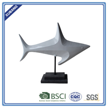 Resin Ribbed fish with base home decor FIGURINE