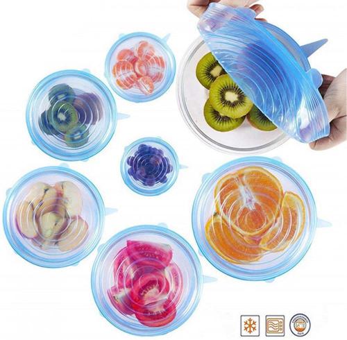 Freezer microwave safe non-spill silicone stretch lids