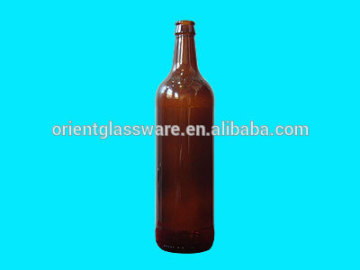 2014 amber beer glass bottle in factory