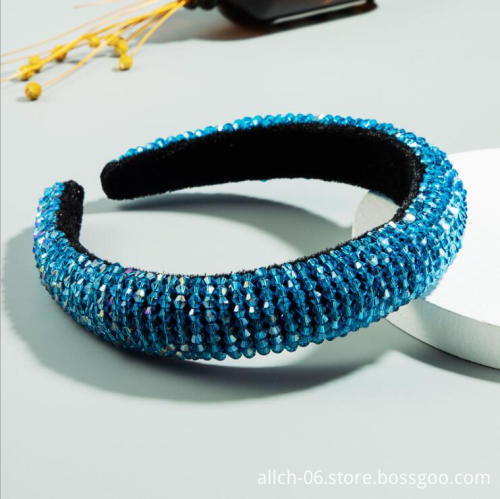 Luxury Crystal Beads Headbands for Women - ALLCH RTS Multi-Color Glitter Hairbands 2023