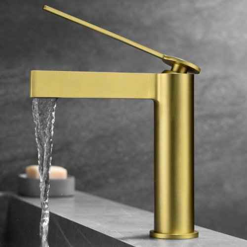 Luxury high quality brass basin faucet brushed gold bathroom sink mixer