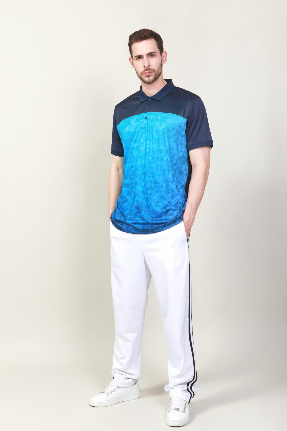 Men camisa de pólo de golfe em impressão digital
