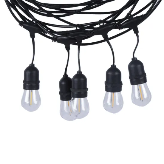 LED Outdoor Commercial 10M String Light with 10 Dropped Sockets and Weatherproof S14 Bulbs