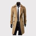 Trench-coat mi-long d'hiver personnalisé pardessus pour hommes