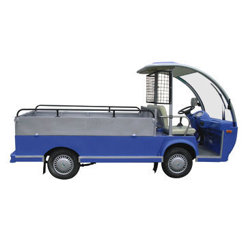 Electric utility mini truck, CE-certified, 2 seaters, with long cargo box