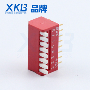 Shenzhen XKB Custom short handle DIP switch Replace ECE lateral gold plated decoder 8P