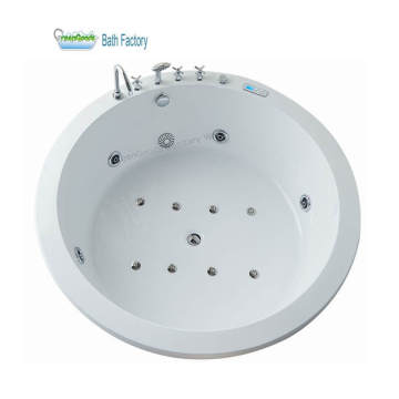 Luxury Two Person Round Spa Deep Acrylic Bath Tub 180x180cm