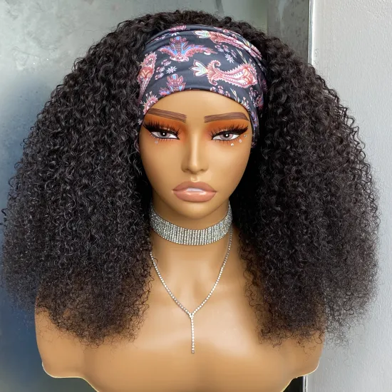 Kinky Curly Brazilian Human Hair Headband Wig - Hot Selling 100% Raw Natural Hair Wigs 2024