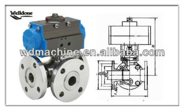 Pneumatic Three Way Ball Valve