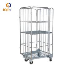 4 Sides Foldable Galvanized Roll Trolley