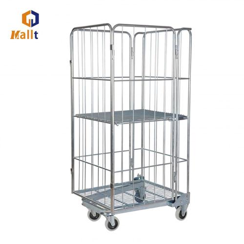 4 Sides Foldable Galvanized Roll Trolley