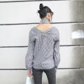 Women's casual cotton collarless shirt