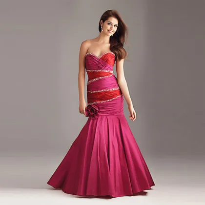 Vintage Red Concise Style Wedding Dress