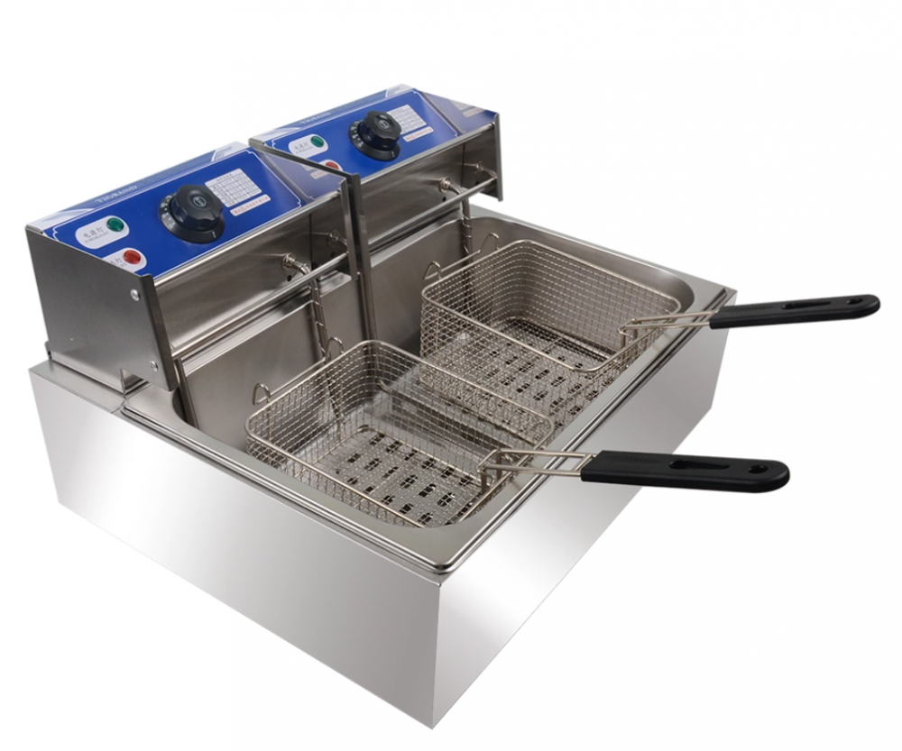 Stainless steel electric fryer in the restaurant