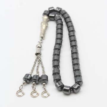 8mm 33 Beads Cylinder Shape Islamic Prayer Beads | Hematite Bracelet | Tasbih Muslim Prayer Beads for Meditation