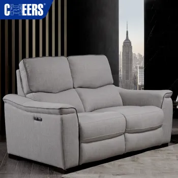 MANWAH CHEERS Euro-Style Skin-Friendly Fabric Upholstered 2 Seat Reclining Sofa - Perfect for Your Living Room