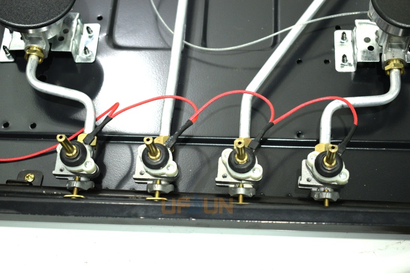 super thin Sabaf Burners Gas Hob  NG/LPG integrated exhaust system Glass Gas Hob Customize logo gas cooker 4 burner