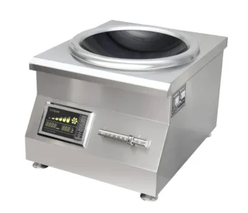 Vertical Induction Cooker Commercial Electromagnetic Oven 8kw 10kw Concave Wok Stir Frying Furnace