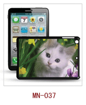 Gato imagens Ipad Mini caso gato imagens 3d, pc caso com revestimento de borracha, várias cores disponíveis
