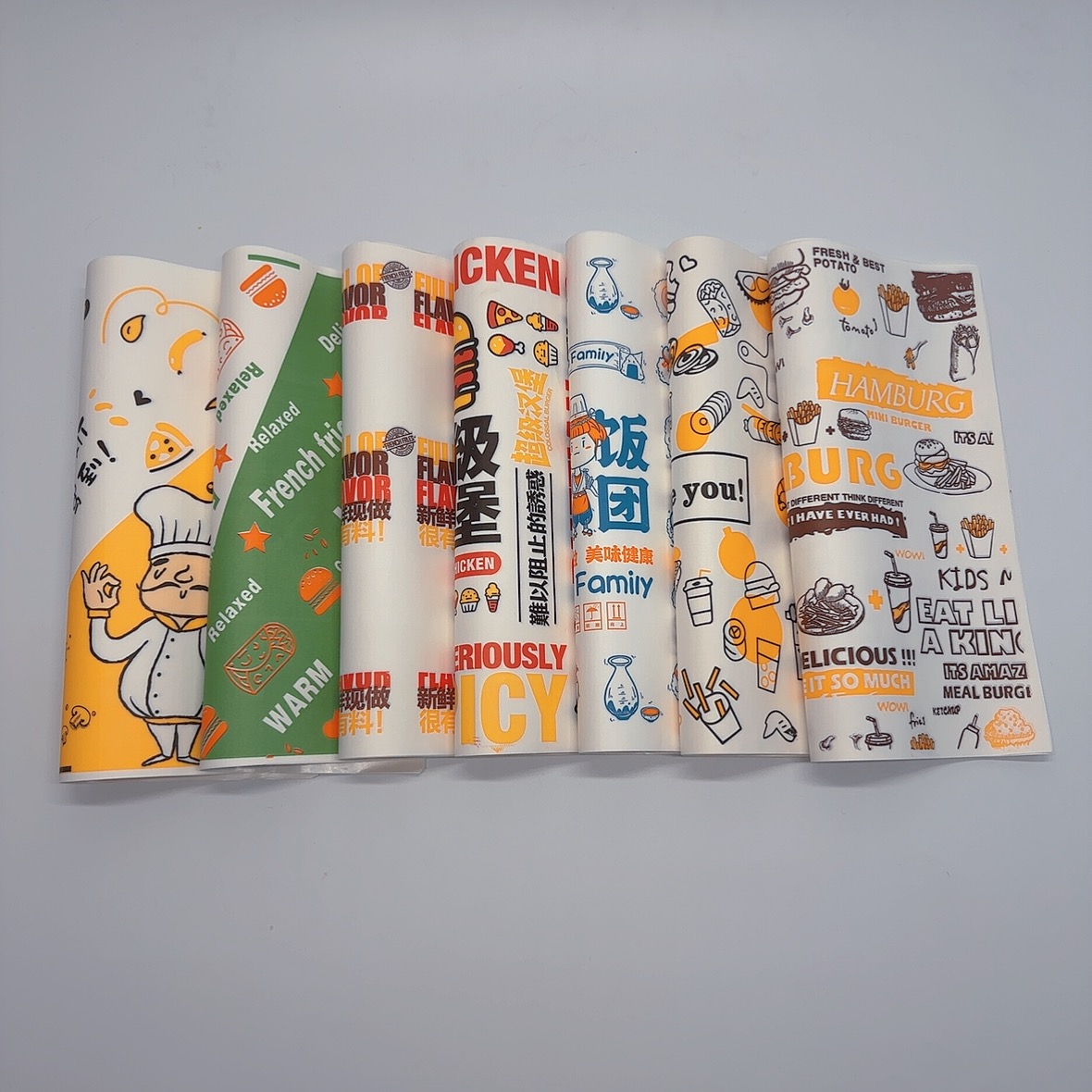 Sábanas de papel anti-petróleo de embalaje de comida rápida