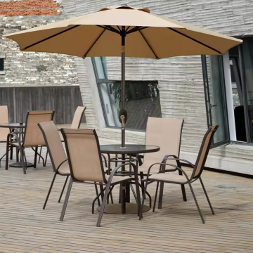 Paraguas de playa de macrame al aire libre hecha por cable de algodón hecho a mano con marco de madera utilizado para hotel y playa