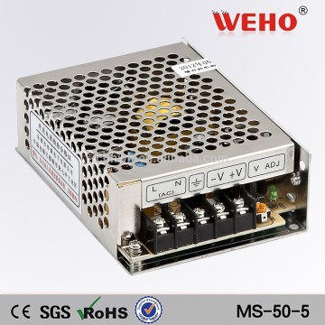 WEIHAO 100% original ms series 50w single output 5v 10a small size switch power supply