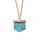 Pendentif en pierre turquoise Collier long en or