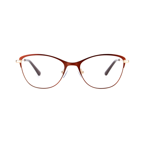 Super Quality Full Rim Cat Eye Shape Δύο τόνοι μεταλλικά γυαλιά για όλες τις γυναίκες