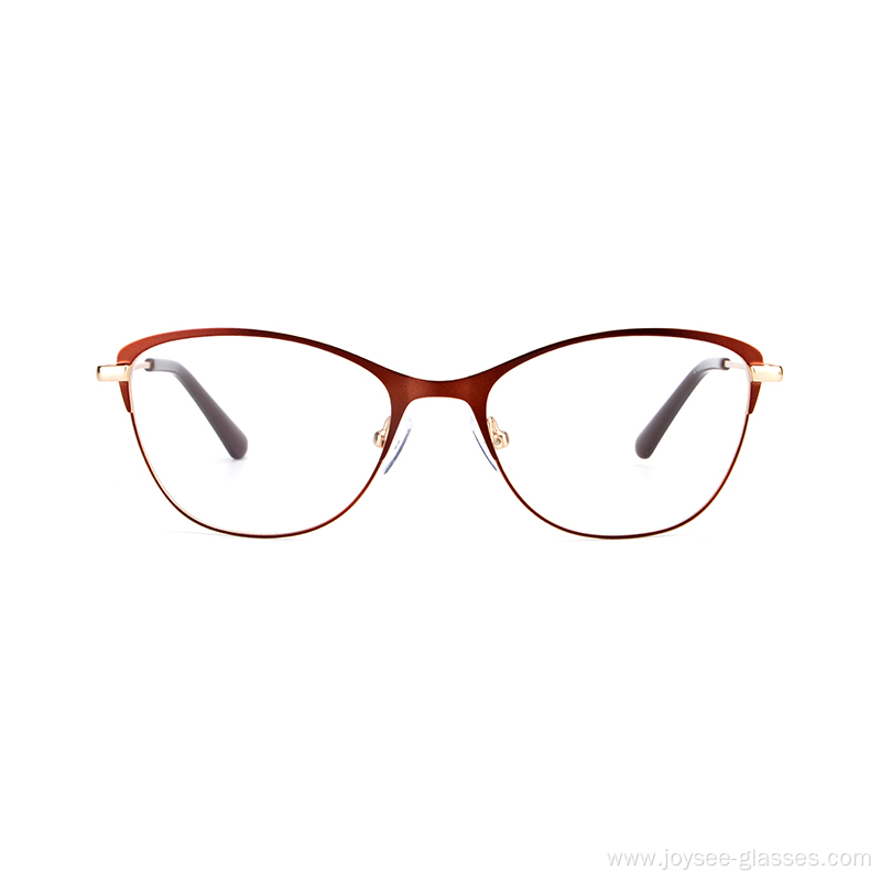 Super Quality Full Rim Cat Eye Shape Two Tones Metal Eyeglasses For All Women