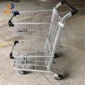 Supermarket três camadas de carrinho de cesto de compras de metal