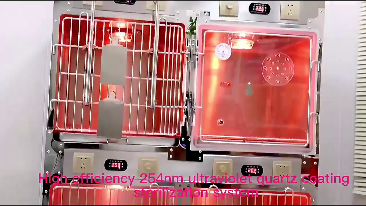Stainless Steel Veterinary Therapy Oxygen Infrared Warm Heated Cage with IV Pole