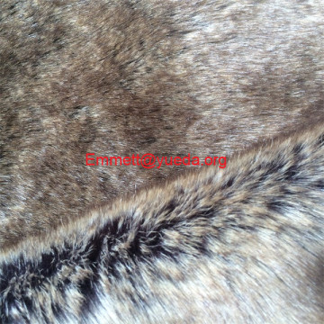 three-tone tip dyeing printing faux rabbit imitation fur fabric
