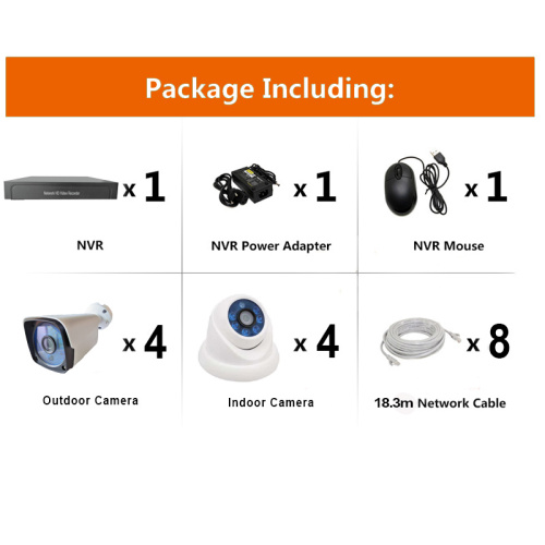 8chs 5.0MP H.265 IP Camera POE NVR Kits