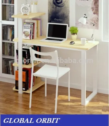 Modern design personal wooden bookcase with computer desk