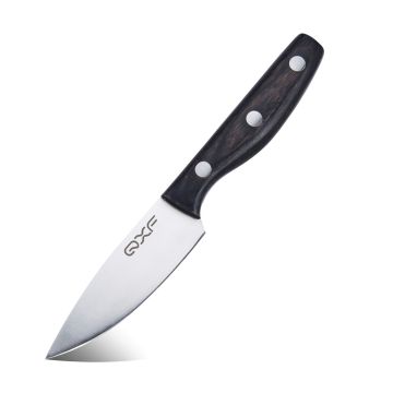 QXF 3.5 Inch Fruit Cutting Knife - Stainless Steel with Pakkawood Handle