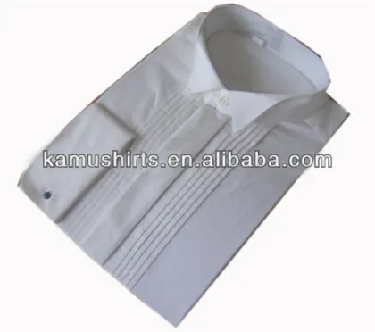 Mens wing tip collar tuxedo shirts white french cuff man shirts
