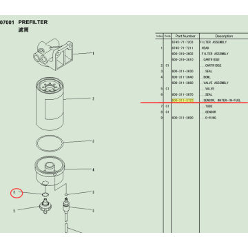 Komatsu ekskavatör yedek parçaları komatsu PC160LC-8 sensörü 600-311-3722