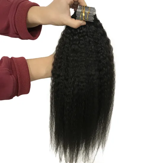 Wholesale different color curly tape in hair extensions human hair,virgin injected tape in hair extension