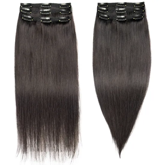100% Remy Natural Straight Human Hair Clip Extension 3 Pcs/Set 9 Clips European Hair 12-24 Inch Clip Ins Hair Extensions