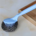 Brosse de nettoyage en laine en acier à longue poignée