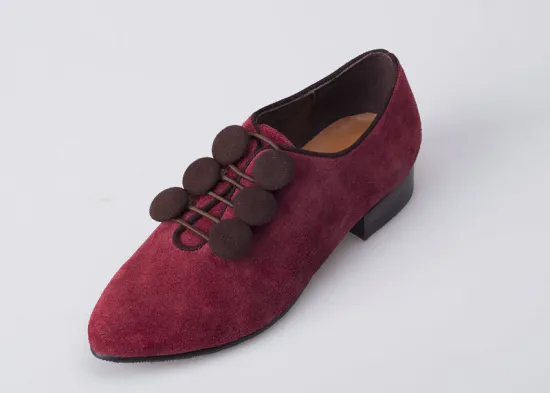 Breathable Ladies / Womens Leather Flat Shoes , Brown Tpr Outsole