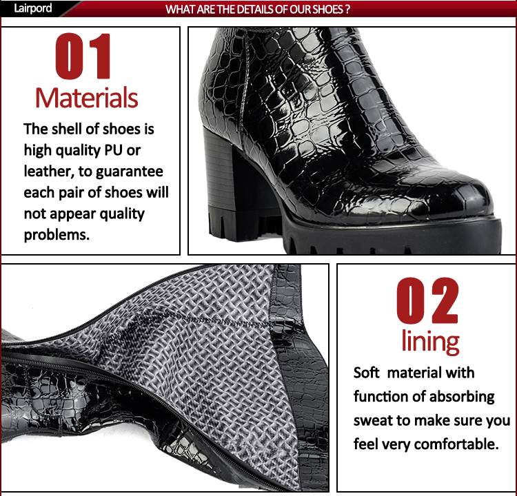 good quality black snakeskin mid-heel calf boots