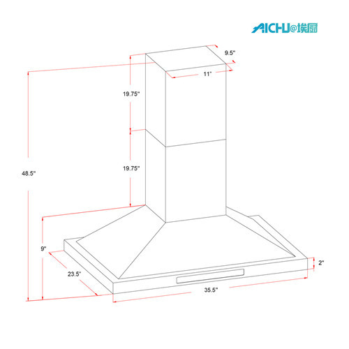 36-Zoll-Dunstabzugshaube Covertible Island Kitchen