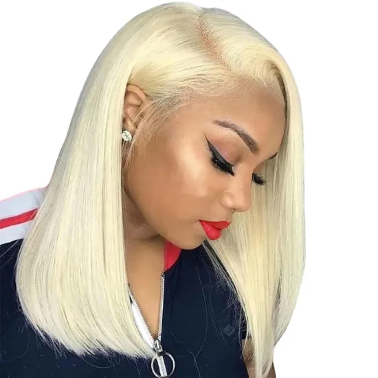 Fast Shipping Transparent Lace Human Hair Dc bob wigs Lace Front Blonde Bob Wig for black woman